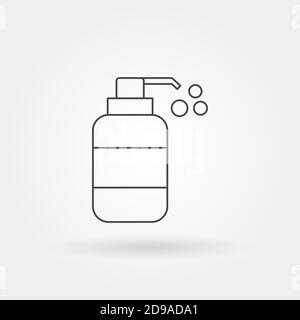 Handdesinfektionsmittel einzelnes isoliertes Symbol mit moderner Linie oder Umrandung Stil Stock Vektor