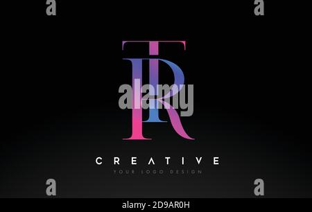 TR RT Letter Design Logo Logo Schriftzug Icon Konzept mit Serifen Schrift und klassisch eleganten Stil aussehen Vektor Illustration. Stock Vektor
