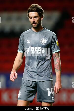 WOOLWICH, Großbritannien, NOVEMBER 03: Charlie Mulgrew von Fleetwood Town während der Sky Bet League One zwischen Charlton Athletic und Fleetwood Town Stockfoto