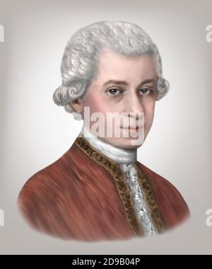 Wolfgang Amadeus Mozart 1756-1791 Österreichischer Komponist Stockfoto