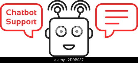 Lustige Robo Emoji wie Chatbot Stock Vektor