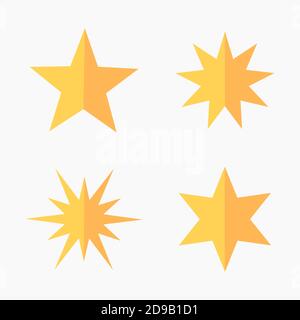 Satz von flachen Sternen Symbole. Vektorgrafik Stock Vektor