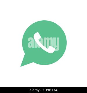 Telefonsymbol. Chat-Blasensymbol. Vektor-isolierte Elemente. Schwarze, grüne, rote Taste im Smartphone. Stock Vektor