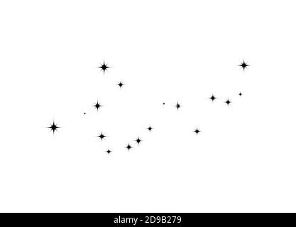 Feuerwerk Sterne Random Source stream. Falling Star. Sterne auf einem weißen Hintergrund. Stock Vektor