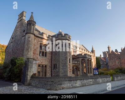 Wells Cathedral School Musik Fakultät Gebäude aus dem 15. Jahrhundert in der Stadt von Wells, Somerset, England. Stockfoto