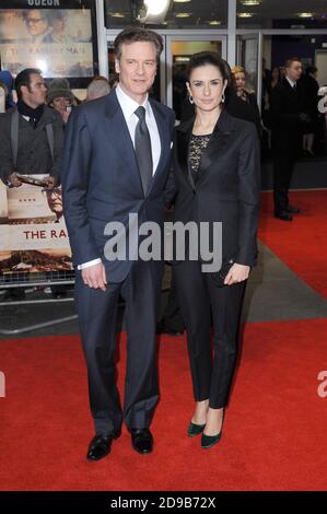 Colin Firth und Livia Giuggioli besuchen die Railway man UK Premiere im Odeon West End in London. 4. Dezember 2013 © Paul Treadway Stockfoto