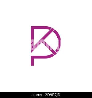 Buchstabe PK einfache geometrische Linie überlappen Logo Vektor Stock Vektor