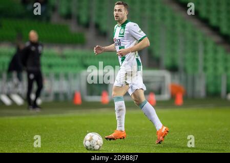 31-10-2020: Sport : Groningen gegen VVV FC Groningen Gabriel Gudmundsson während des eredivisie-Spiels FC Groningen gegen VVV Venlo im Stadion von Hitachi Stockfoto