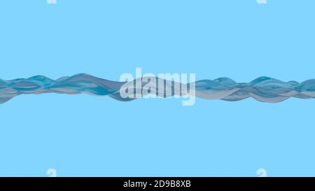 Wasserlinie isoliert auf blauem Hintergrund. 3D-Rendering Stockfoto