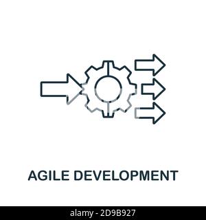 Symbol für agile Entwicklungslinie. Einfaches Element aus der digitalen Störungs-Sammlung. Umreißen Sie das Icon-Element Agile Development Stock Vektor