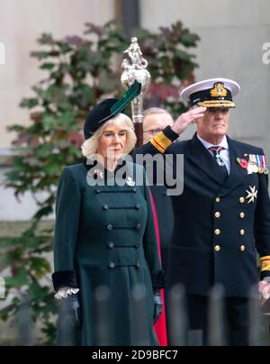 London, Großbritannien. November 2020. Camilla, Duchess of Cornwall, GCVO, CSM, PC im Bereich der Erinnerung an Westminster Abbey Credit: Ian Davidson/Alamy Live News Stockfoto