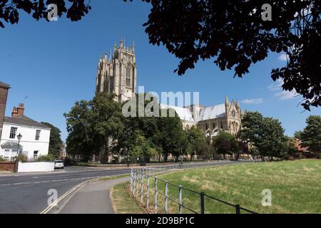 Beverley Minster in Beverley, East Riding of Yorkshire, ist eine Pfarrkirche in der Church of England. Es ist eine der größten Pfarrkirchen in der U Stockfoto