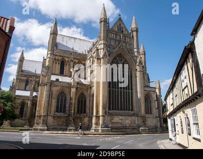 Beverley Minster in Beverley, East Riding of Yorkshire, ist eine Pfarrkirche in der Church of England. Es ist eine der größten Pfarrkirchen in der U Stockfoto