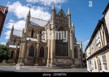 Beverley Minster in Beverley, East Riding of Yorkshire, ist eine Pfarrkirche in der Church of England. Es ist eine der größten Pfarrkirchen in der U Stockfoto