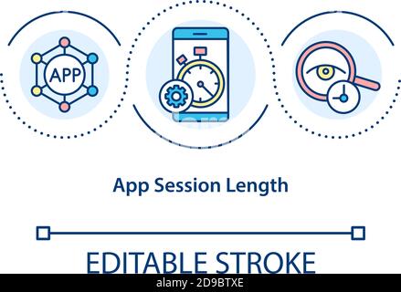 Symbol für die Länge der App-Sitzung Stock Vektor