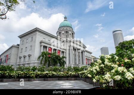 Sinagpore, 21/01/19. National Gallery Singapore, Southeast Asian Art Museum Klassisches Gebäude, das ehemalige Supreme Court Gebäude und Rathaus Stockfoto