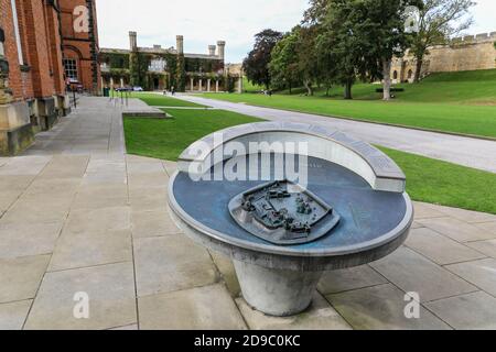 Ein kreisförmiges 3d-Modell des Schlossgeländes in Lincoln Castle, City of Lincoln, Lincolnshire, England, Großbritannien Stockfoto