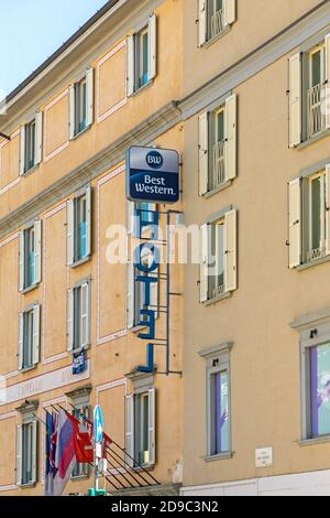 Bergamo, Italien - 13. Juni 2019: Best Western Hotel in Bergamo, Italien. Stockfoto