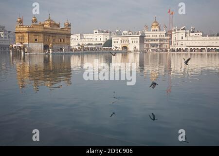 Amritsar, Punjab, Indien, August 2012. Goldener Tempel. Auch bekannt als Sri Harmandir Sahib ("Aufenthaltsort Gottes") ist die heiligste Gurdwara und die meisten Impor Stockfoto