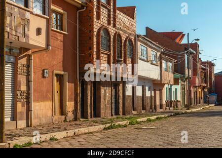 Stadt Tiwanaku oder Towanacu, Altiplano, Gemeinde La Paz, Bolivien, Lateinamerika Stockfoto