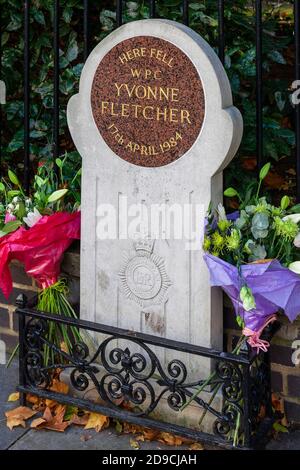 Denkmal für die WCP Yvonne Fletcher, St James's Square, London Stockfoto