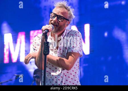 Madrid, Spanien. 12. Juli 2019: Matt Berninger vom National tritt beim MadCool Festival in Madrid, Spanien, auf. Juli 12, 2019. Bild: Oscar Gil/Alfa Ima Stockfoto