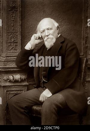 1888 ca., GROSSBRITANNIEN : der britische Dichter und Schriftsteller ROBERT BROWNING ( 1812 - 1889 ) . Verheiratet mit Frau Dichterin Elizabeth Barrett im Jahr 1846. Foto von Herbert Rose Barraud ( 1845 - 1896 ca.). - SCRITTORE - LETTERATURA - LITERATUR - letterato - POETA - POESIA - POESIE - barba - Bart - Porträt - ritratto - älterer Mann - uomo vecchio anziano --- Archivio GBB Stockfoto