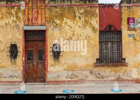 Verfallener Haus, Zentrum von Merida, Yucatan, Mexiko Stockfoto