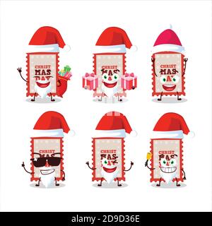 Weihnachtsmann Emoticons mit weihnachtskarte Zeichentrickfigur Stock Vektor