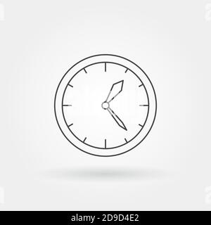 Uhr einzelne isolierte Symbol mit modernen Linie oder Umriss Stil Stock Vektor