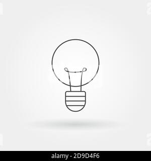 Glühlampe einzelne isolierte Symbol mit moderner Linie oder Umriss Stilvektor Stock Vektor