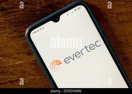 Brasilien. September 2020. In dieser Fototafel ist das Evertec Logo auf einem Smartphone zu sehen. Kredit: Rafael Henrique/SOPA Images/ZUMA Wire/Alamy Live Nachrichten Stockfoto