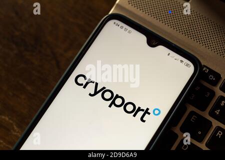 Brasilien. September 2020. In dieser Abbildung ist das Cryoport-Logo auf einem Smartphone zu sehen. Kredit: Rafael Henrique/SOPA Images/ZUMA Wire/Alamy Live Nachrichten Stockfoto