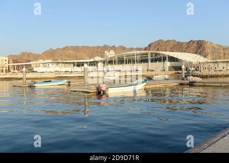 Ein Blick auf den Fischmarkt in Mutrah, Oman. Stockfoto