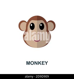 Monkey-Symbol. Einfaches Element aus der Heimtiersammlung. Creative Monkey Symbol für Web-Design, Vorlagen, Infografiken und vieles mehr Stock Vektor