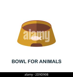 Schüssel für Tiere Symbol. Einfaches Element aus der Heimtiersammlung. Creative Bowl für Tiere Symbol für Web-Design, Vorlagen, Infografiken und vieles mehr Stock Vektor