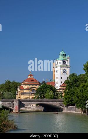 Geographie / Reisen, Deutschland, Bayern, München, Mueller'sche Volksbad an der Isar, München, U, Additional-Rights-Clearance-Info-not-available Stockfoto