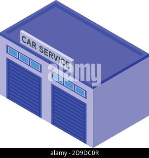 Symbol für Autoservice-Garage. Isometrisches Auto Service Garage Vektor-Symbol für Web-Design isoliert auf weißem Hintergrund Stock Vektor