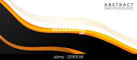 Schwarz mit gelbem Farbverlauf elegantes Design und weißer Hintergrundfarbe Stock Vektor