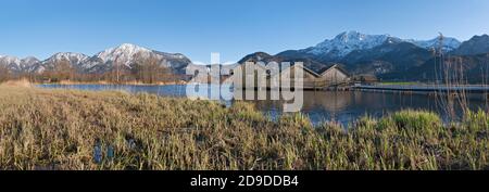 Geographie / Reisen, Deutschland, Bayern, Schlehdorf, Bootshäuser am Kochelsee in Schehd, Zusatz-Rights-Clearance-Info-Not-available Stockfoto