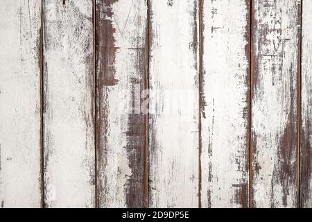 Hintergrund. Textur. Alte braune Holzbretter mit weißen bedeckt Stockfoto