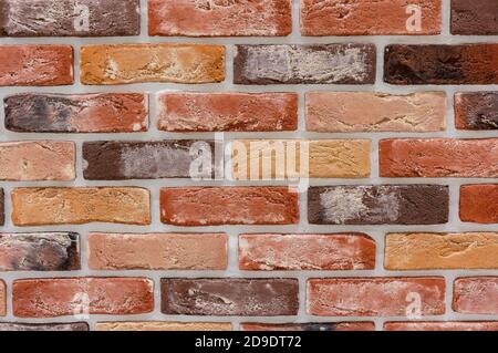 Alte grunge Backsteinmauer Hintergrund. Hintergrund der roten Ziegelwand Muster Textur. Ideal für Graffiti-Inschriften Stockfoto