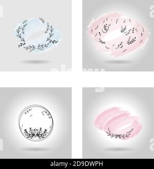 Frame floral Ornament botanischen Design Vektor für Hochzeit Einladung speichern Die ursprüngliche Namenskarte des Datums Stock Vektor