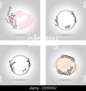 Frame floral Ornament botanischen Design Vektor für Hochzeit Einladung speichern Die ursprüngliche Namenskarte des Datums Stock Vektor