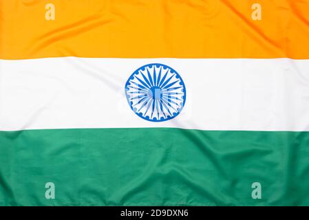 Indien Flagge, Stoff Indische Flagge, Textur oder Hintergrund Stockfoto