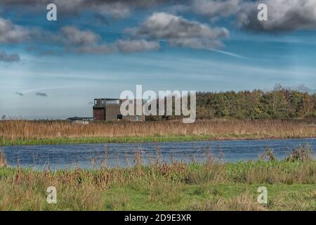 Pumpstation Nord in den Wiesen Feuchtgebiete von Skjern in Dänemark Stockfoto