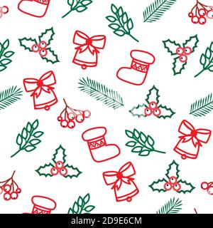 Fröhliche Weihnachten Muster. Muster für Weihnachtsferien. Vektorgrafik. Stock Vektor