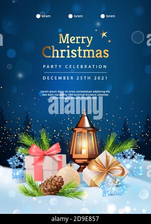 Weihnachts- und Neujahrsposter Stock Vektor