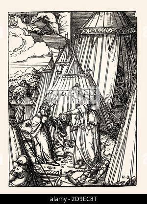 Judith Slaying Holofernes, von Hans Burgkmair, Holzschnitt, 16. Jahrhundert Stockfoto