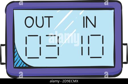 Spieler-Ersatz-Board-Symbol in der Farbzeichnung. Fußball Fußballspiel Spiel Turnier spielen Stock Vektor